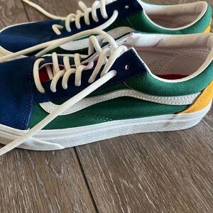 Vans Men's Blue, Green, and Yellow Sneakers